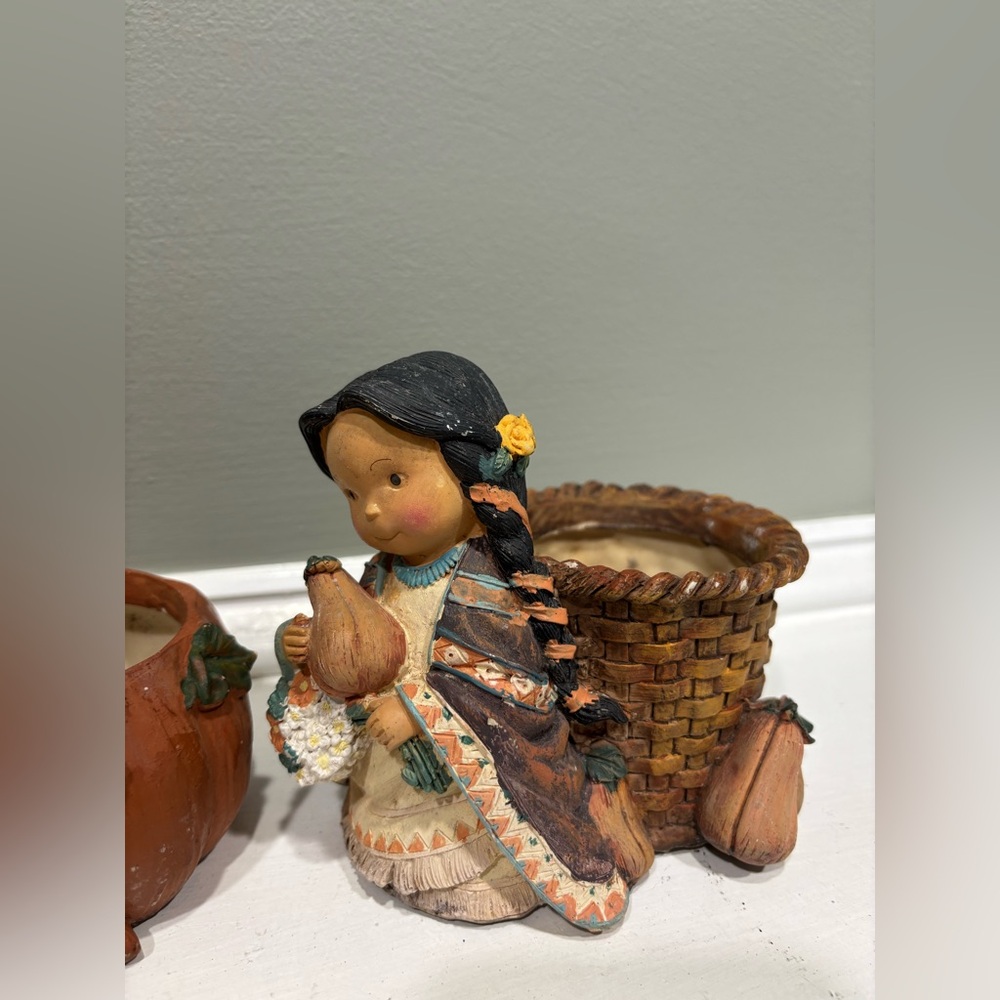 VTG 1980’s Thanksgiving Figurine Candle Holders Set - Picture 5 of 11